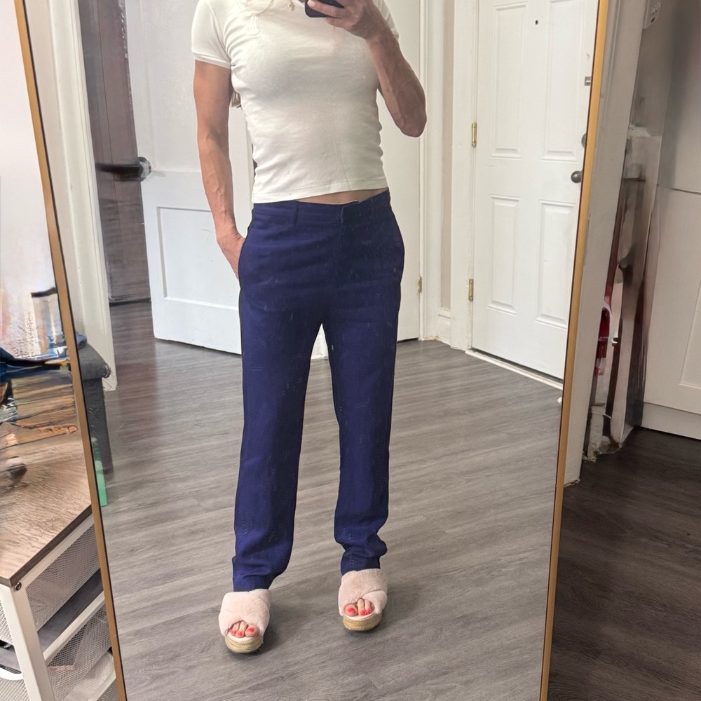Acne Studios New Karma Linen Blend Pants – Cobalt Blue, Size 34 (US 2-4)